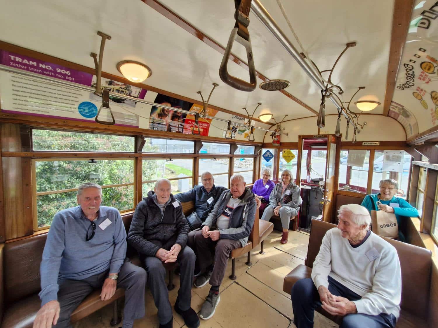 Guests aboard a heritage tram